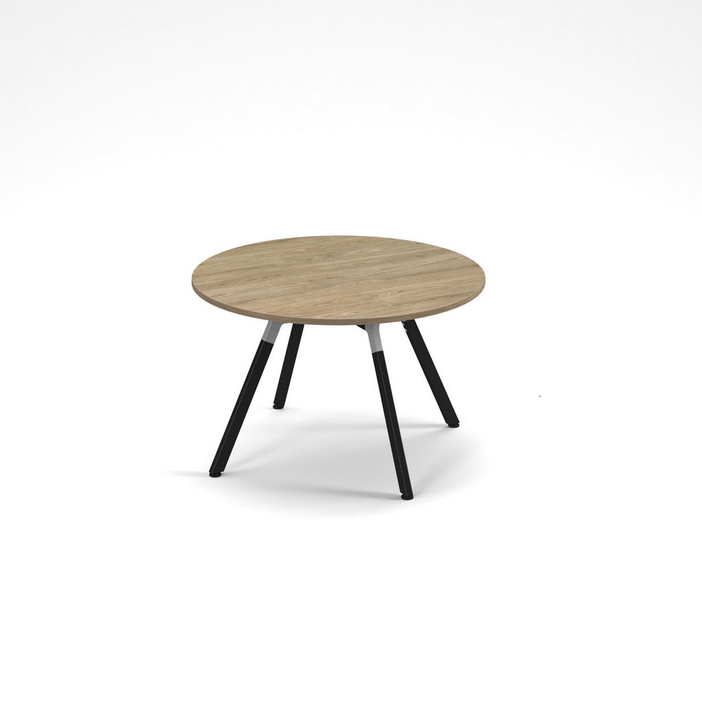 Picture of Anson executive circular meeting table with A-frame legs - barcelona walnut