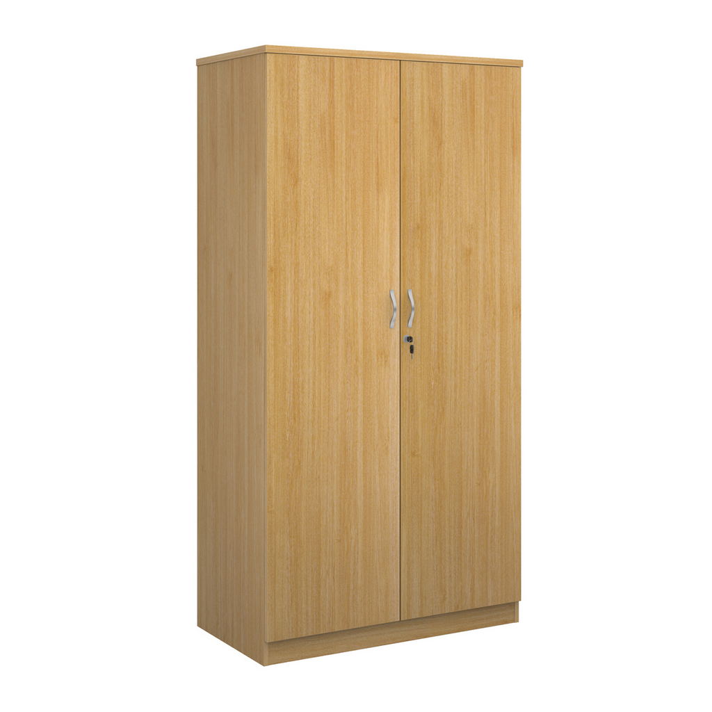 Picture of Deluxe double door cupboard 2000mm high with 4 shelves - oak