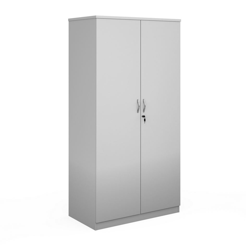 Picture of Deluxe double door cupboard 2000mm high with 4 shelves - white