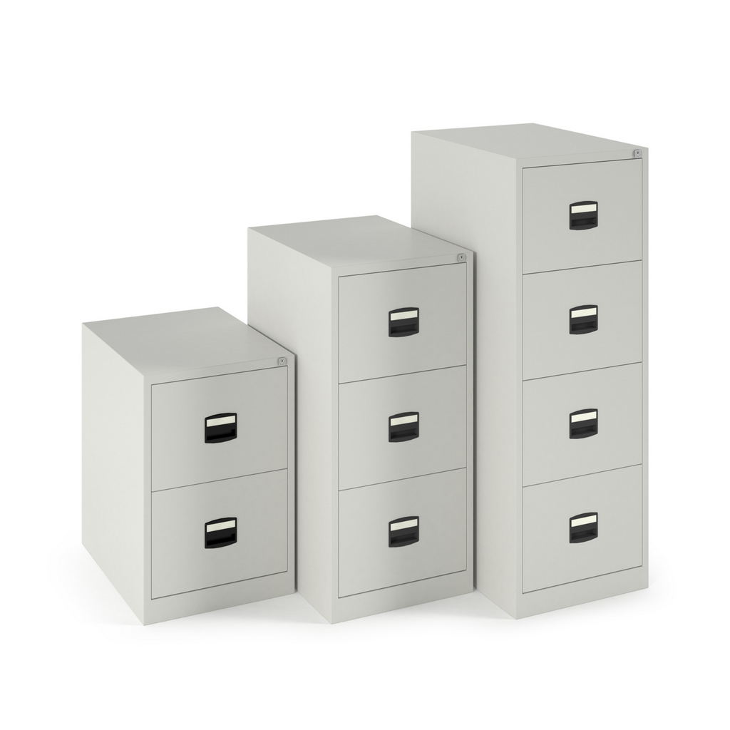 Picture of Steel 4 drawer contract filing cabinet 1321mm high - goose grey