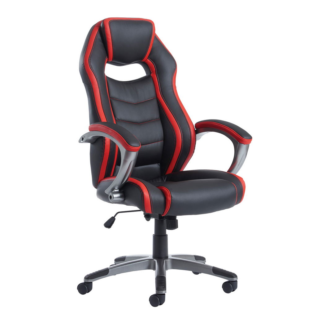 Picture of Jensen high back executive gaming chair - black and red