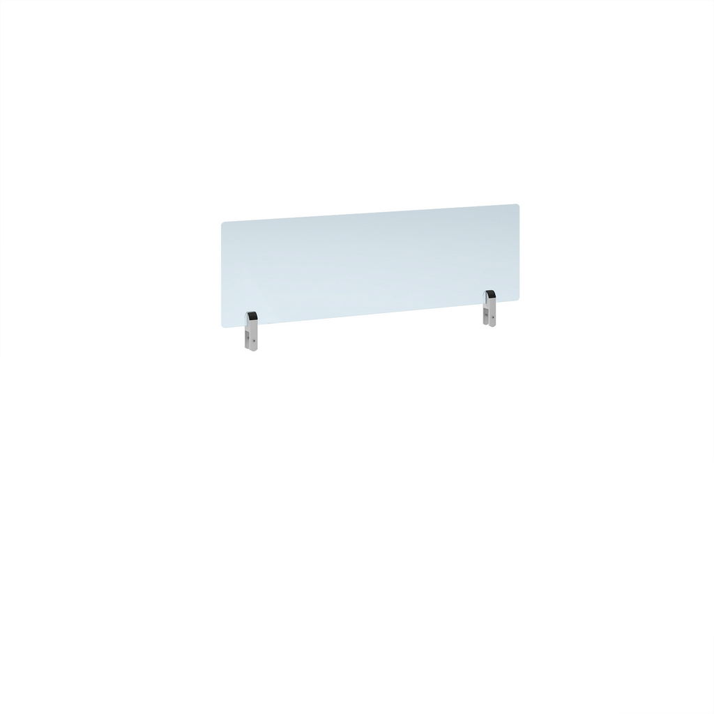 Picture of Desktop clear acrylic screen topper with white brackets 1000mm wide