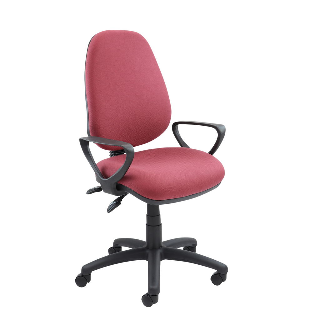 Picture of Vantage 100 2 lever PCB operators chair with fixed arms - burgundy