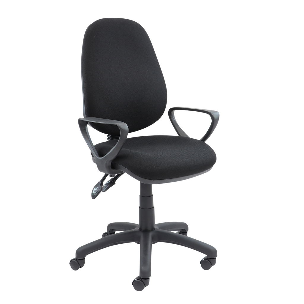 Picture of Vantage 100 2 lever PCB operators chair with fixed arms - black