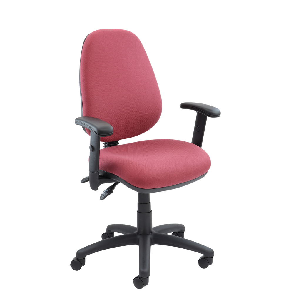 Picture of Vantage 100 2 lever PCB operators chair with adjustable arms - burgundy
