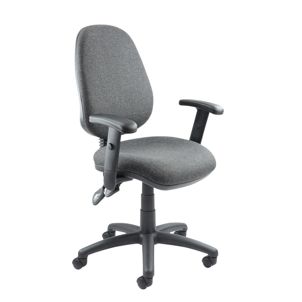 Picture of Vantage 100 2 lever PCB operators chair with adjustable arms - charcoal