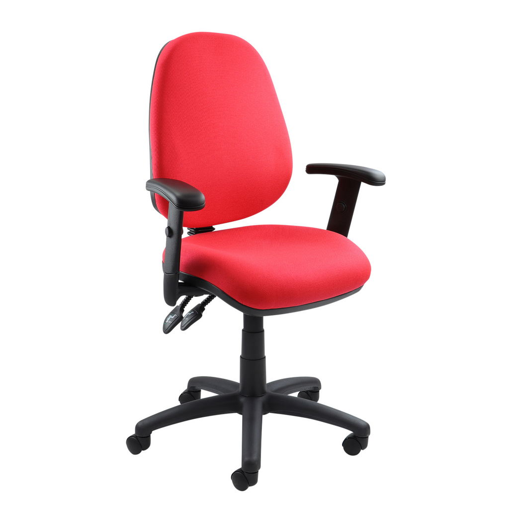Picture of Vantage 100 2 lever PCB operators chair with adjustable arms - red